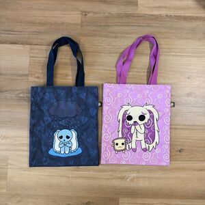 Plushie Dreadfuls Tote Bags ARFID Rabbit Depression Rabbit Pink Blue Eco Bags